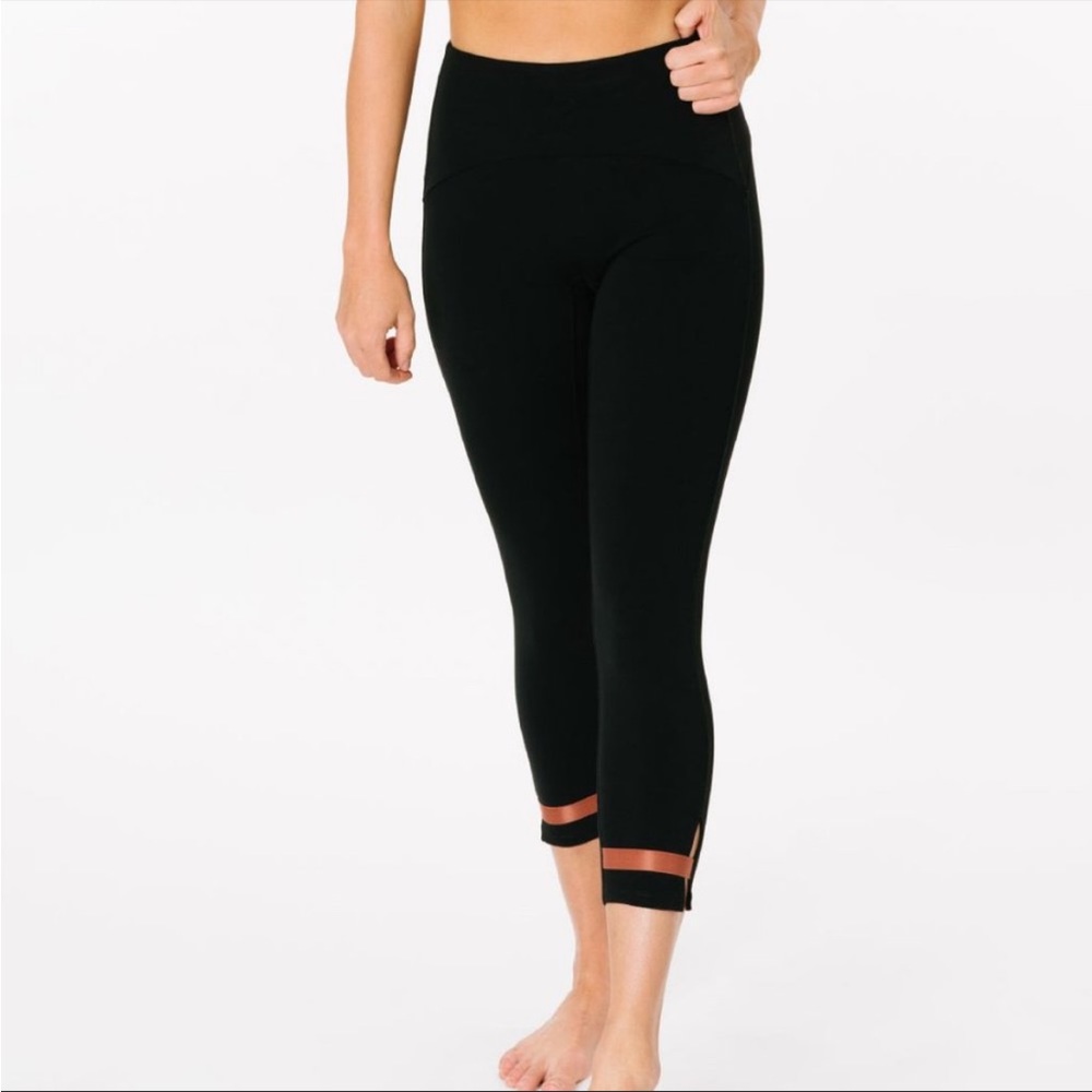 Zyia Active Black Strap Deluxe Hi-rise Leggings